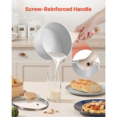 1.5 QT Nonstick Multipurpose Saucepan with Tempered Glass Lid and Stay-Cool Handle