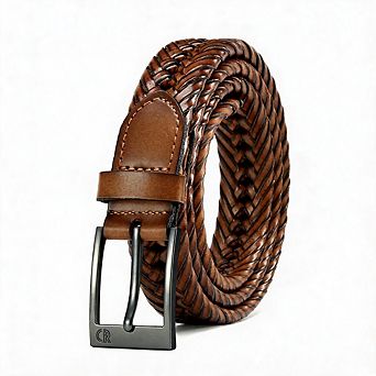 1 1/8" Casual Woven Braided Belt For Men’s Dress Pants