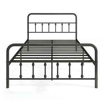 Bed Frame with Headboard and Under Bed Storage Black, Full Size, Simple Bed Frame