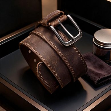 Men's 35mm Genuine Leather Belt For Casual Jeans