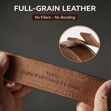 Men's 35mm Genuine Leather Belt For Casual Jeans