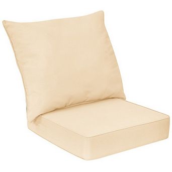Deep Seat Chair Cushion Pads Set with Rope Belts (Indoor and Outdoor Use)