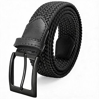 1 3/8" Elastic Braided Nylon Golf Belt For Men Casual Wear
