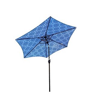 KWPZQEB 9FT Outdoor Patio Umbrella with 6 Sturdy Steel Ribs & Convenient Hand Crank Mechanism