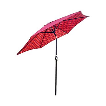 KWPZQEB 9FT Outdoor Patio Umbrella with 6 Sturdy Steel Ribs & Convenient Hand Crank Mechanism