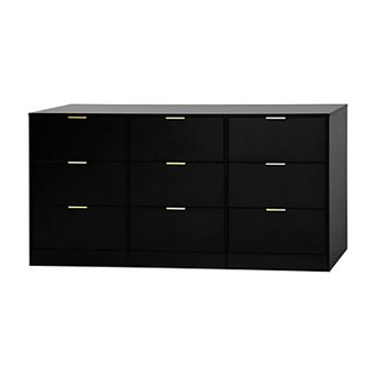 KTMBDW Dresser for Bedroom with 9 Drawers, 63" Wide Modern Chest of Drawers with Metal Handle