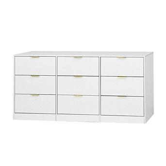 KTMBDW Dresser for Bedroom with 9 Drawers, 63" Wide Modern Chest of Drawers with Metal Handle
