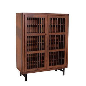 KTMBDW Shoe Cabinet with Shutter Doors, 6 tier Entryway Shoe Cabinet with Adjustable Shelves