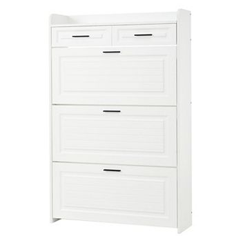 KTMBDW Shoe Cabinet with 3 Hidden Flip Drawers and 2 Storage drawers for Entryway, Hallway