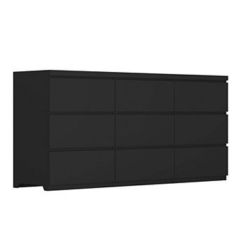 KTMBDW 9 Drawer Dresser for Bedroom,Modern Deep Drawer Dresser with No-Handle Design