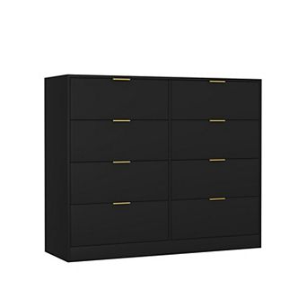 KTMBDW 8-Drawer Dresser for Bedroom, Modern Wooden Chest of Drawers with Metal Handles
