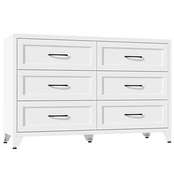 KTMBDW 6 Drawer Dresser for Bedroom, Modern Metal Storage Chest with Smooth-Glide Drawers