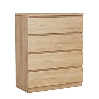 KTMBDW 4 Drawer Dresser for Bedroom, 38" Tall Modern Chest of Drawers with Handle-Free Design