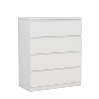 KTMBDW 4 Drawer Dresser for Bedroom, 38" Tall Modern Chest of Drawers with Handle-Free Design