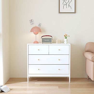 KTMBDW 4 Drawer Dresser for Bedroom, White