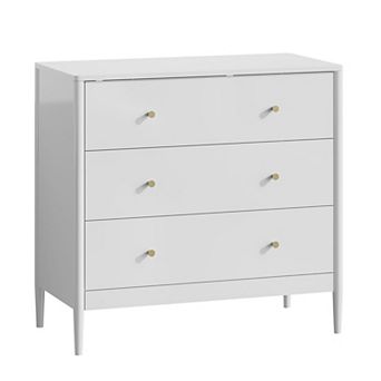 KTMBDW 3 Drawer Dresser Chest for Bedroom, Modern White Storage Cabinet