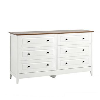 KTMBDW 6 Drawers Dresser for Bedroom, 55.5 in Wide Drawer Dresser with Metal Handles