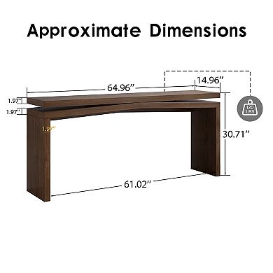 KTMBDW 65-Inch Rustic Wood Console Table, Long Entryway Sofa Table for Living Room, Hallway