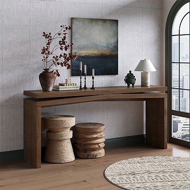 KTMBDW 65-Inch Rustic Wood Console Table, Long Entryway Sofa Table for Living Room, Hallway