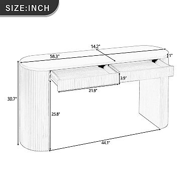 KTMBDW 58.3" Console Table with 2 Drawers, Entryway Tables with Storage for Living Room