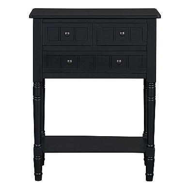 KTMBDW Console Table with 3 Drawers for Entryway, Sofa Table with Bottom Shelf for Living Room
