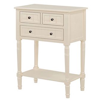KTMBDW Console Table with 3 Drawers for Entryway, Sofa Table with Bottom Shelf for Living Room