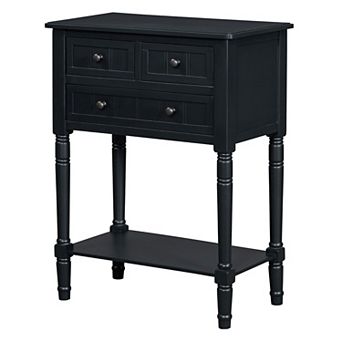 KTMBDW Console Table with 3 Drawers for Entryway, Sofa Table with Bottom Shelf for Living Room