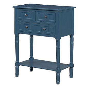 KTMBDW Console Table with 3 Drawers for Entryway, Sofa Table with Bottom Shelf for Living Room