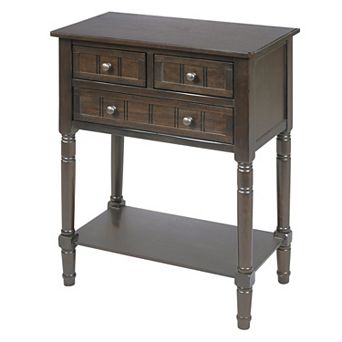 KTMBDW Console Table with 3 Drawers for Entryway, Sofa Table with Bottom Shelf for Living Room