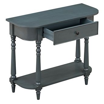 KTMBDW Narrow Console Table with Drawer and Open Shelf, Accent Sofa Table, Entryway Table