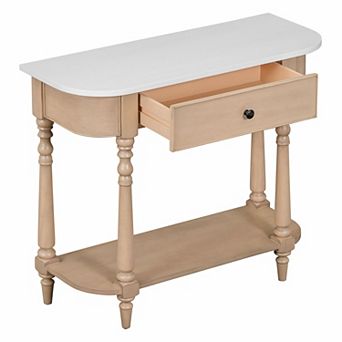 KTMBDW Narrow Console Table with Drawer and Open Shelf, Accent Sofa Table, Entryway Table