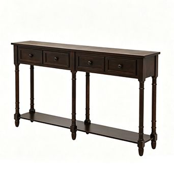 KTMBDW Console Table with 2 Drawers and Open Storage Shelf, Entryway Sofa Table for Living Room