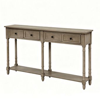 KTMBDW Console Table with 2 Drawers and Open Storage Shelf, Entryway Sofa Table for Living Room