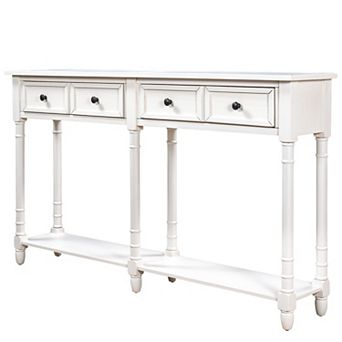 KTMBDW Console Table with 2 Drawers and Open Storage Shelf, Entryway Sofa Table for Living Room