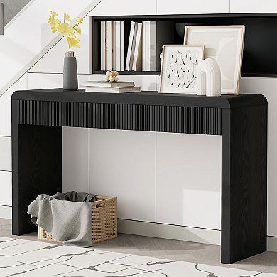 KTMBDW Rustic Console Table with 3 Fluted Drawers for Living Room, Hallway