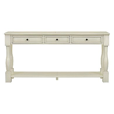 KTMBDW 63" Long Console Table with 3 Drawers and Shelf for Entryway, Hallway, Living Room