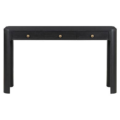 KTMBDW Rustic Console Table with 3 Drawers, Entryway Sofa Table with Thick Legs for Living Room