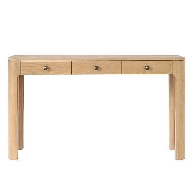 KTMBDW Rustic Console Table with 3 Drawers, Entryway Sofa Table with Thick Legs for Living Room