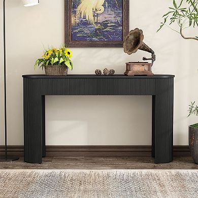 KTMBDW Entryway Table with Fluted Design, Modern Console Table with 2 Drawers for Living Room