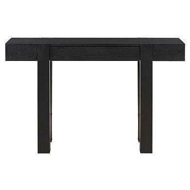 KTMBDW Rustic Console Table with Drawer and Side Power Outlet, Entryway Table for Living Room