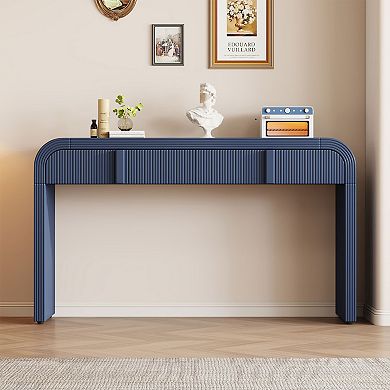KTMBDW Modern Console Table with 2 Storage Drawers, Fluted Entryway Table for Hallway Living Room