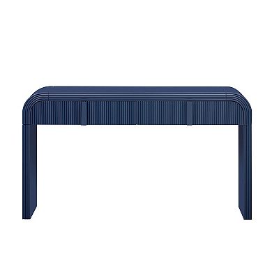 KTMBDW Modern Console Table with 2 Storage Drawers, Fluted Entryway Table for Hallway Living Room