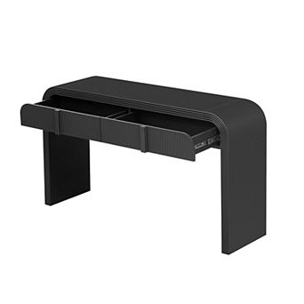 KTMBDW Modern Console Table with 2 Storage Drawers, Fluted Entryway Table for Hallway Living Room