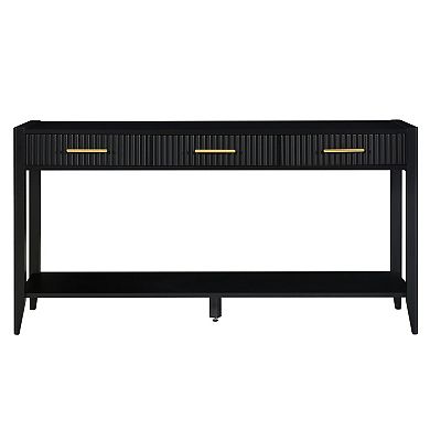 KTMBDW 60 Inches Long Console Table with 3 Drawers and Storage Shelf for Living Room, Hallway