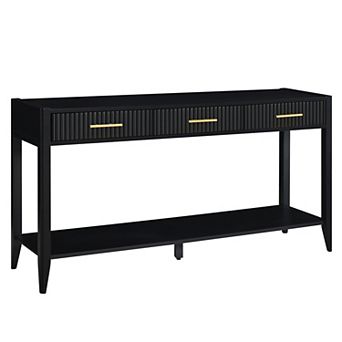 KTMBDW 60 in Long Console Table with 3 Drawers and Storage Shelf for Living Room, Hallway