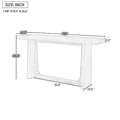 KTMBDW Farmhouse Console Table with Tray Top Design, Solid Wood Frame for Entryway, Living Room