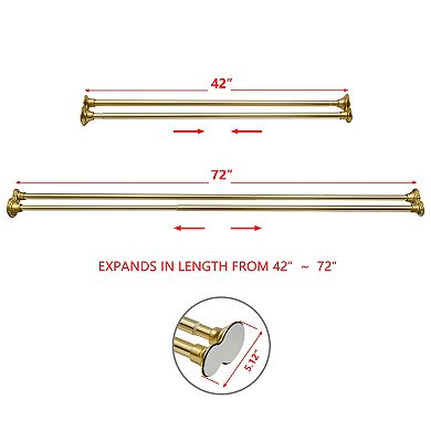 Utopia Alley Adjustable 72-Inch Rust-proof Aluminum Double Shower Curtain Rods, No Drilling