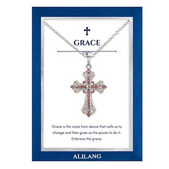 Rhinestone Celtic Cross Pendant Fashion Necklace with Gift Card Envelope Jewelry Gifts