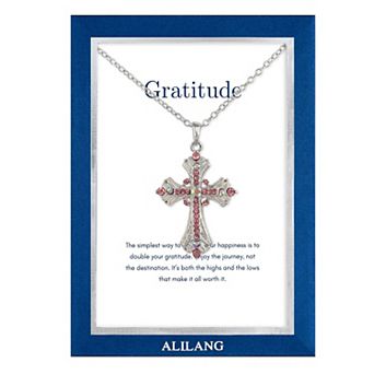 Rhinestone Celtic Cross Pendant Fashion Necklace with Gift Card Envelope Jewelry Gifts