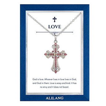 Rhinestone Celtic Cross Pendant Fashion Necklace with Gift Card Envelope Jewelry Gifts